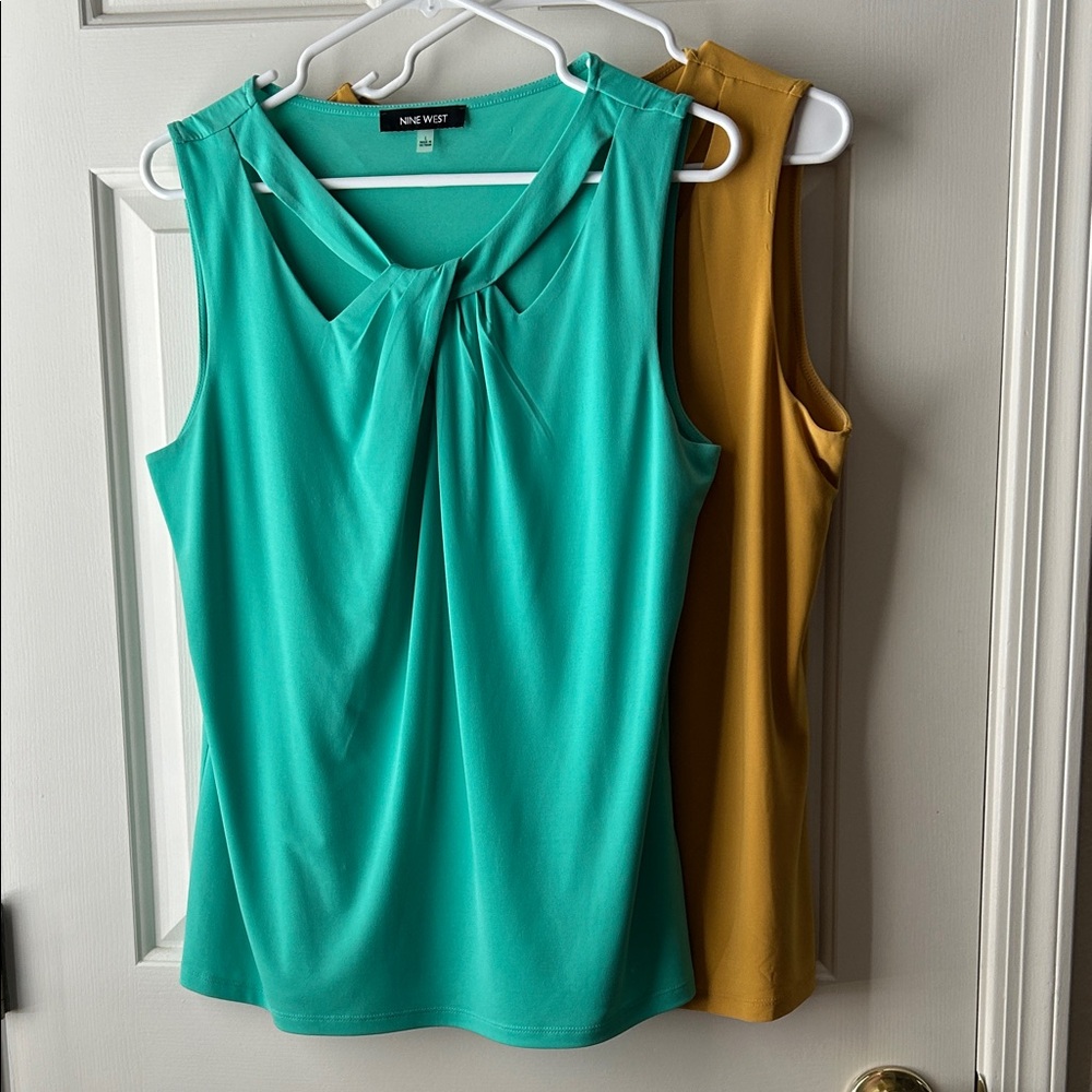Nine West Women's Tank Tops - Turquoise and Mustard